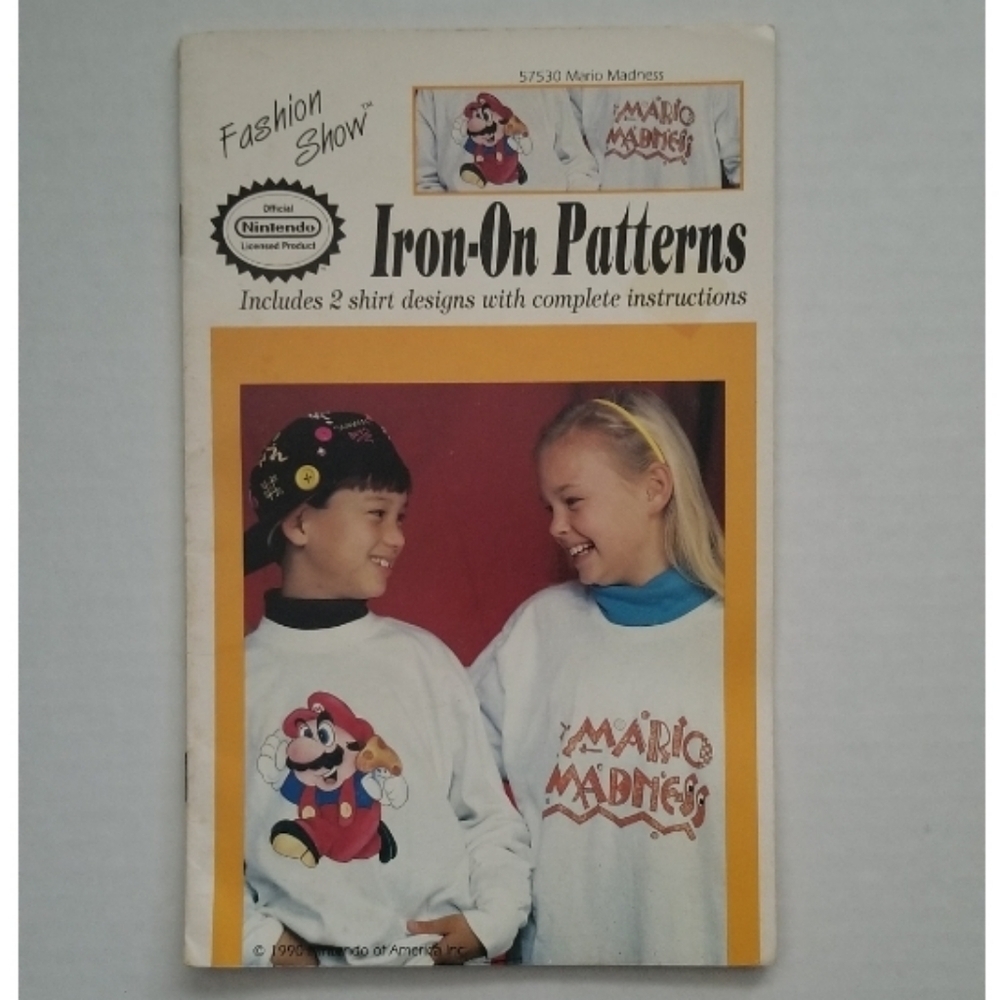 Vtg Iron on patterns Mario, Maro madness design
